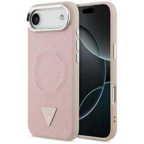 Husa de protectie Guess Hardcase Triangle Logo MagSafe (GUHMP17MPSDTSCMP) compatibil cu iPhone 17 Air, Roz
