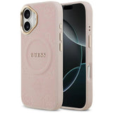 Guess Husa de protectie Guess Peony Hot Stamp MagSafe (GUHMP17SPSAMSECP) compatibil cu iPhone 17, Roz