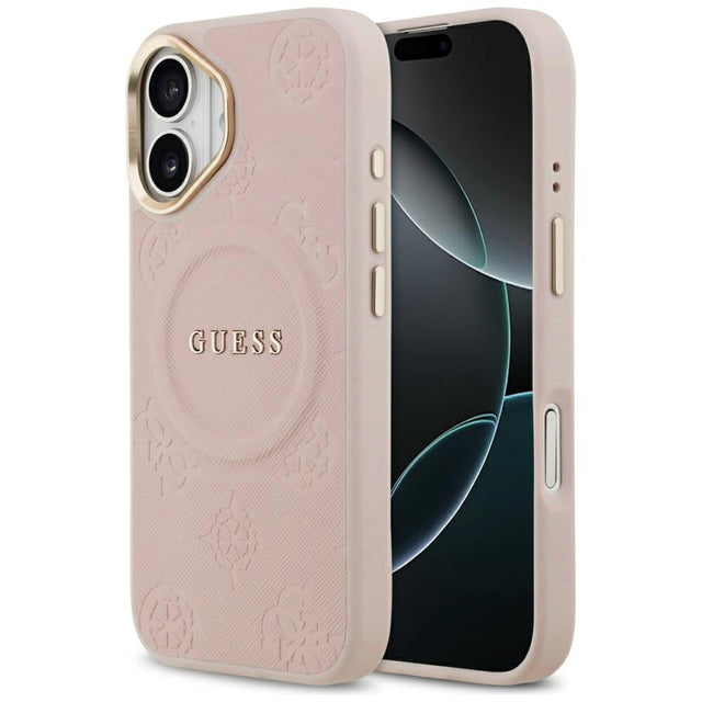Guess Husa de protectie Guess Peony Hot Stamp MagSafe (GUHMP17SPSAMSECP) compatibil cu iPhone 17, Roz