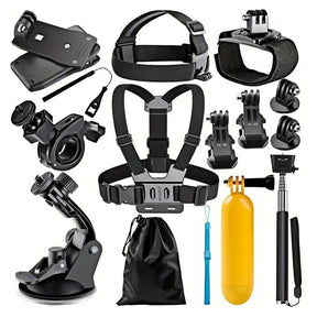 Suport Techsuit Accessory Kit CamQuest 15in1 (SA15), for GoPro Action Camera, Negru