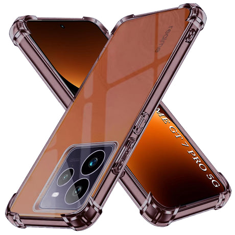 Husa de protectie Techsuit Shockproof Clear Silicone compatibil cu Realme GT 7 Pro, Negru Fumuriu