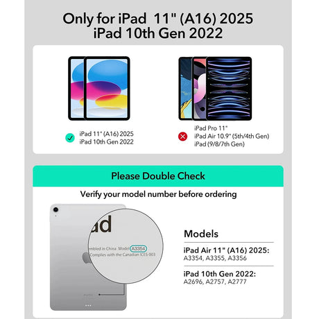 ESR Rebound Magnetic Keyboard védőtok iPad 10 (2022) 10.9 és iPad 11 (2025) tablethez, fehér