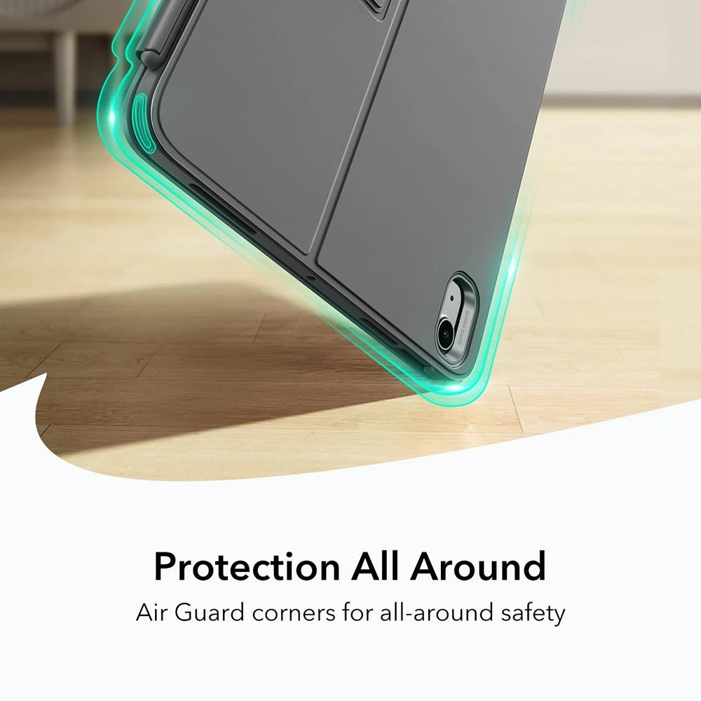 Husa de protectie tableta ESR Flex Keyboard Case compatibil cu iPad Air 4 (2020) / Air 5 (2022) / Air 11 (2024) / Air 11 (2025) / Air 11 (2026), Gri Inchis