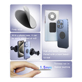 Suport Yesido (set de 2) Metal Plate (C207), Round + Rectangle Shapes, Leather Pattern, Universal, Negru