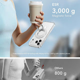 Suport ESR Phone Grip Stand (2K6180261), Magnetic, 360°, 5.2mm Ultra-thin, with HaloLock Universal Ring, Alb