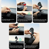 Suport ESR OmniLock (2B5240162), for Dashboard, 360°, Magnetic, Flexible Ball-joint Arm, Aluminum, Negru /Carbon Fiber