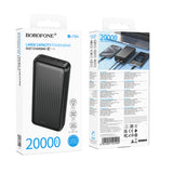 Baterie externa Borofone (BJ78A), 2 x USB, USB-C, Micro-USB, LED Indicator, 20000mAh, Negru