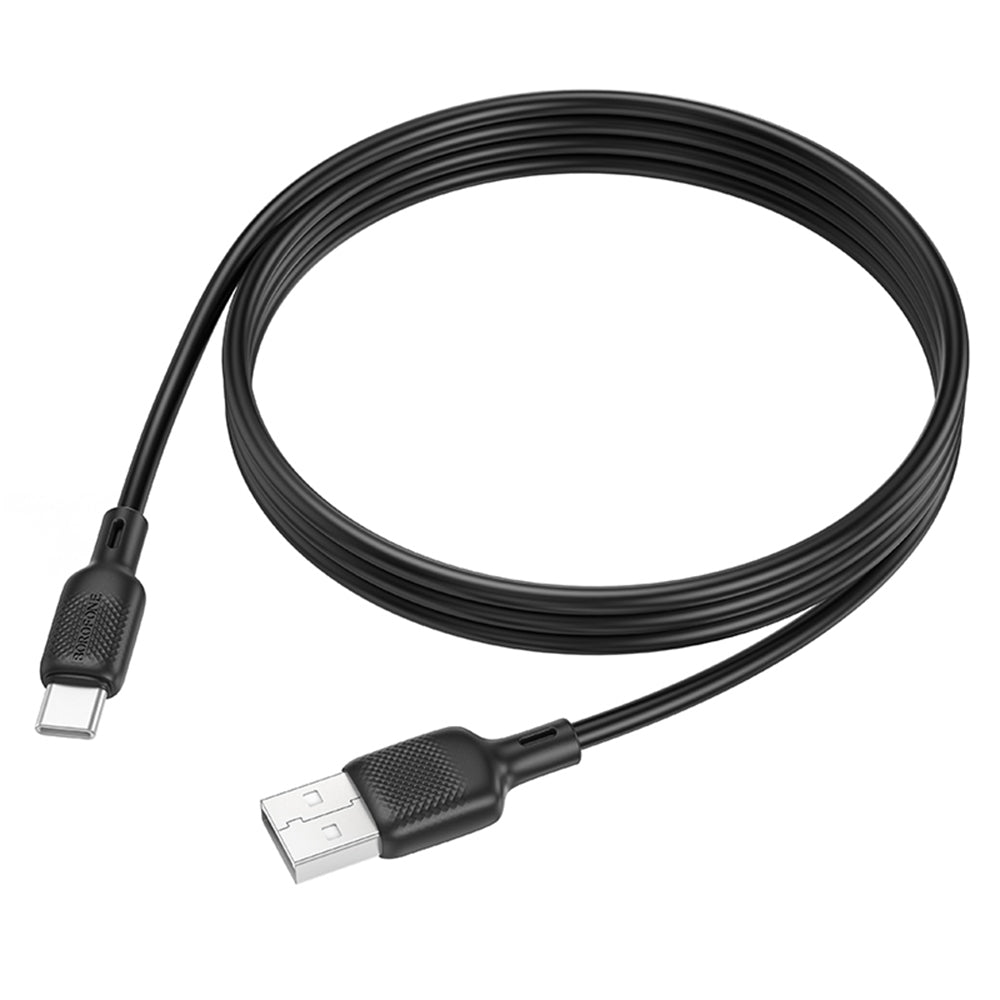 Cablu Borofone Lenny Series (BX113), USB to Type-C, Silicone, 3A, 1m, Negru