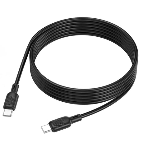 Cablu Borofone Lenny Series (BX113), Type-C to Type-C, Silicone, PD60W, 3A, 2m, Negru