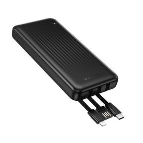 Baterie externa Borofone Clever Series (BJ79), with Built-in 3x Cable, USB, USB-C, Lightning, Indicator, 2A, 10000mAh, Negru