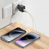 Incarcator Yesido (YC64), Dual Port Type-C + USB-A, Fast Charging, GaN Technology, PD30W, Negru