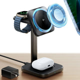 Incarcator ESR CryoBoost Charging Station (2C5880861), for Phone, Apple Watch, AirPods, Detachable Watch Charger, Qi2, Negru