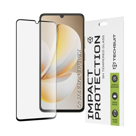 Folie de protectie Techsuit 111D Full Cover / Full Glue Glass compatibil cu Realme Note 70T, Negru