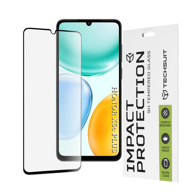 Folie de protectie Techsuit 111D Full Cover / Full Glue Glass compatibil cu Honor X5c Plus, Negru