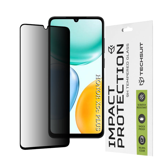 Folie de protectie Techsuit 111D Privacy Full Glue compatibil cu Honor X5c Plus, Negru