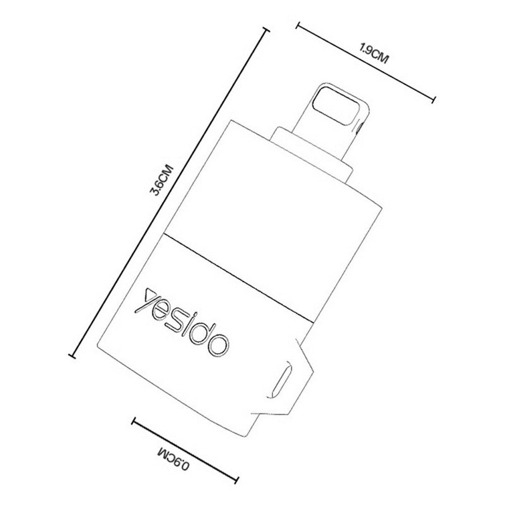 Adaptor Yesido Adapter (GS38), Lightning to TF Card, for iPhone, iPad, 480Mbps, 4K, LED indicator, Gri