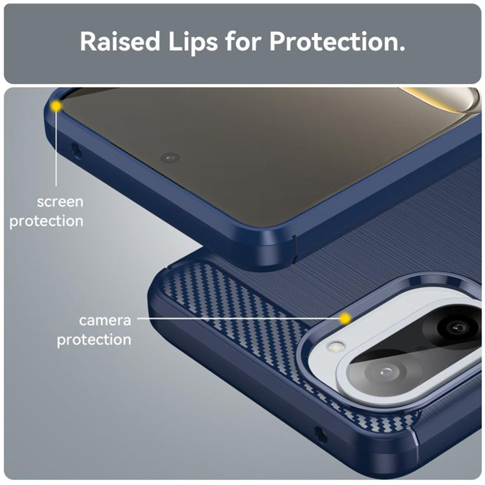 Husa de protectie Techsuit Carbon Silicone compatibil cu OnePlus Nord CE5, Albastru