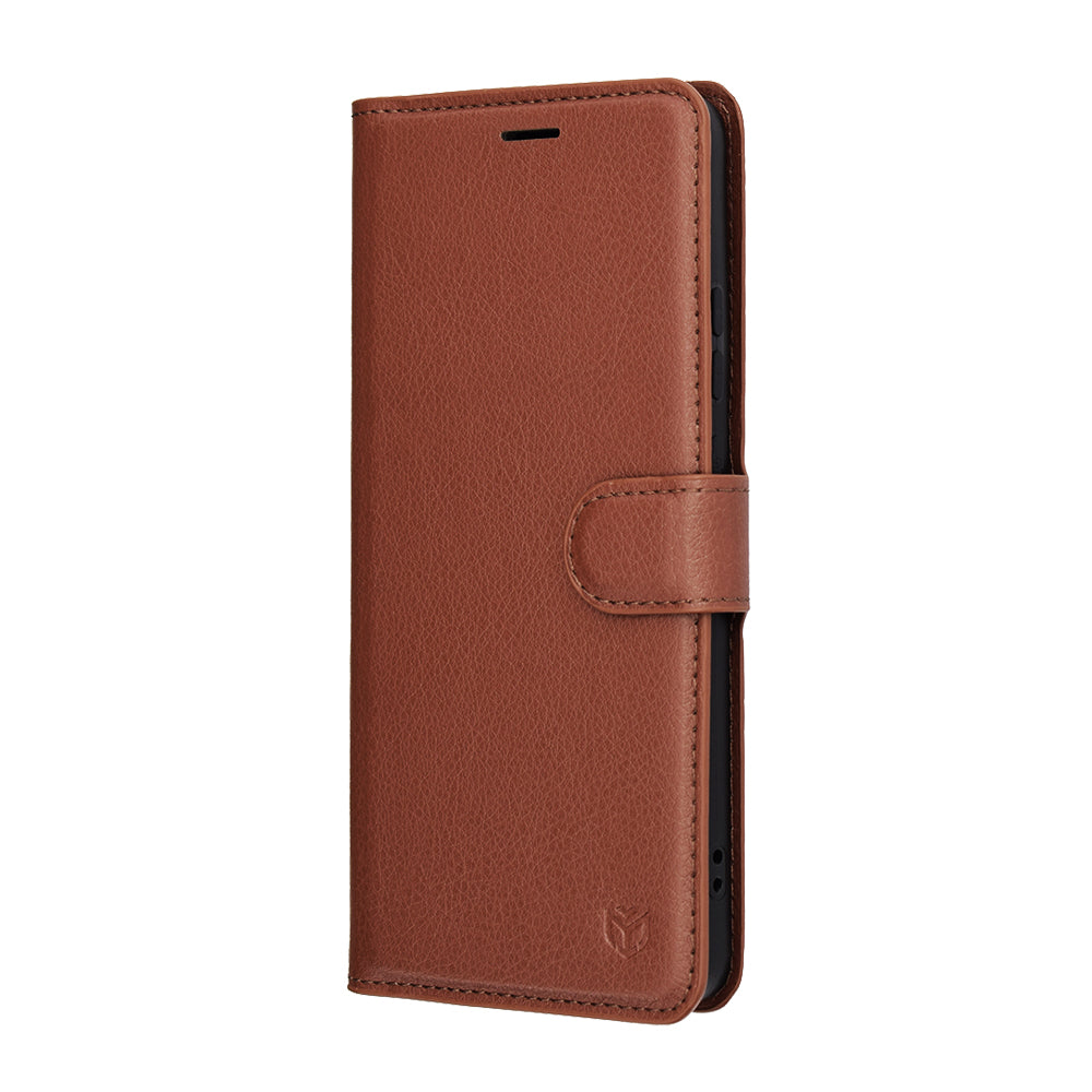 Husa de protectie Techsuit Leather Folio compatibil cu Motorola Moto G86, Maro