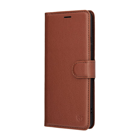 Husa de protectie Techsuit Leather Folio compatibil cu Motorola Moto G86, Maro