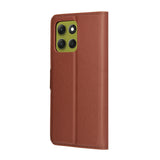 Husa de protectie Techsuit Leather Folio compatibil cu Motorola Moto G86, Maro