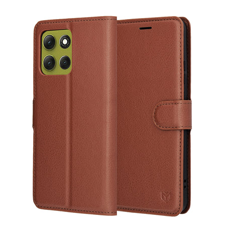Husa de protectie Techsuit Leather Folio compatibil cu Motorola Moto G86, Maro