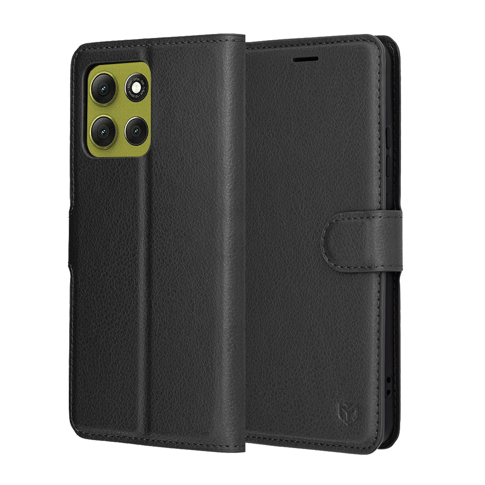 Husa de protectie Techsuit Leather Folio compatibil cu Motorola Moto G86, Negru