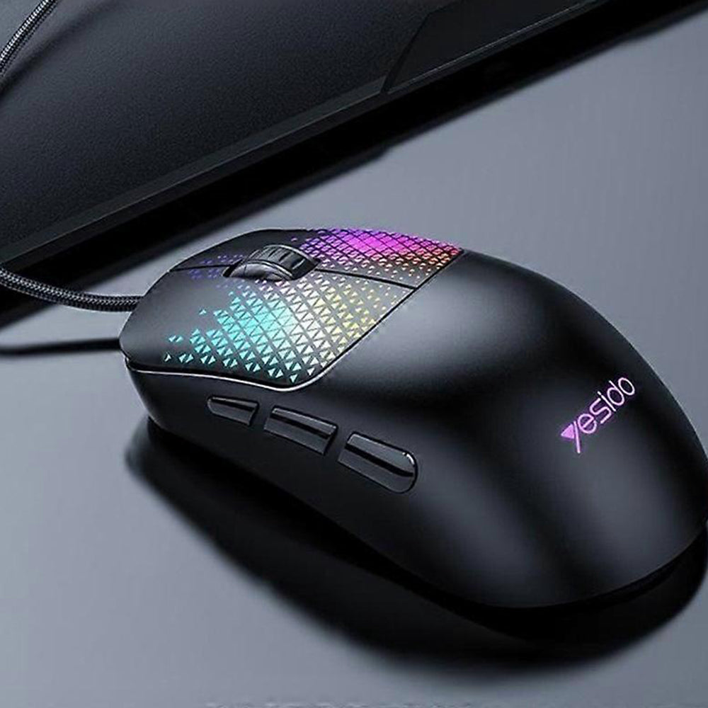 Tastatura/Mouse Yesido Wired Gaming Mouse (KB32), USB, Plug&Play, Ultra-Lightweight Design, RGB Lighting, 7200DPI, Negru