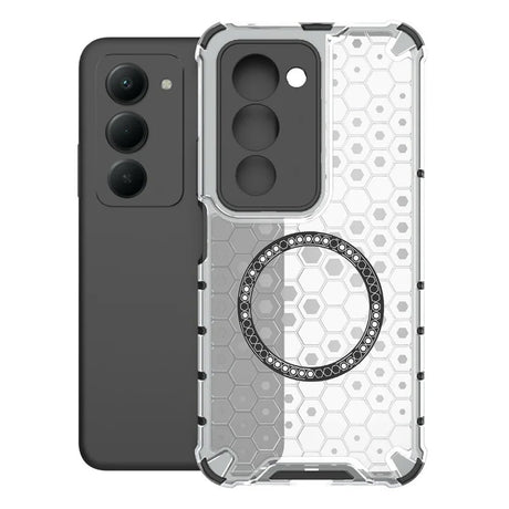Husa de protectie Techsuit HoneyComb Shield MagSafe compatibil cu Xiaomi Redmi 15 4G / Redmi 15 5G, Alb