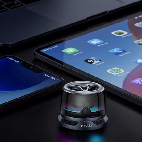Casti Yesido Mini Magnetic Wireless Speaker (YSW32), RGB Lighting Effect, 400mAh, 3W, Bluetooth 5.3, Negru