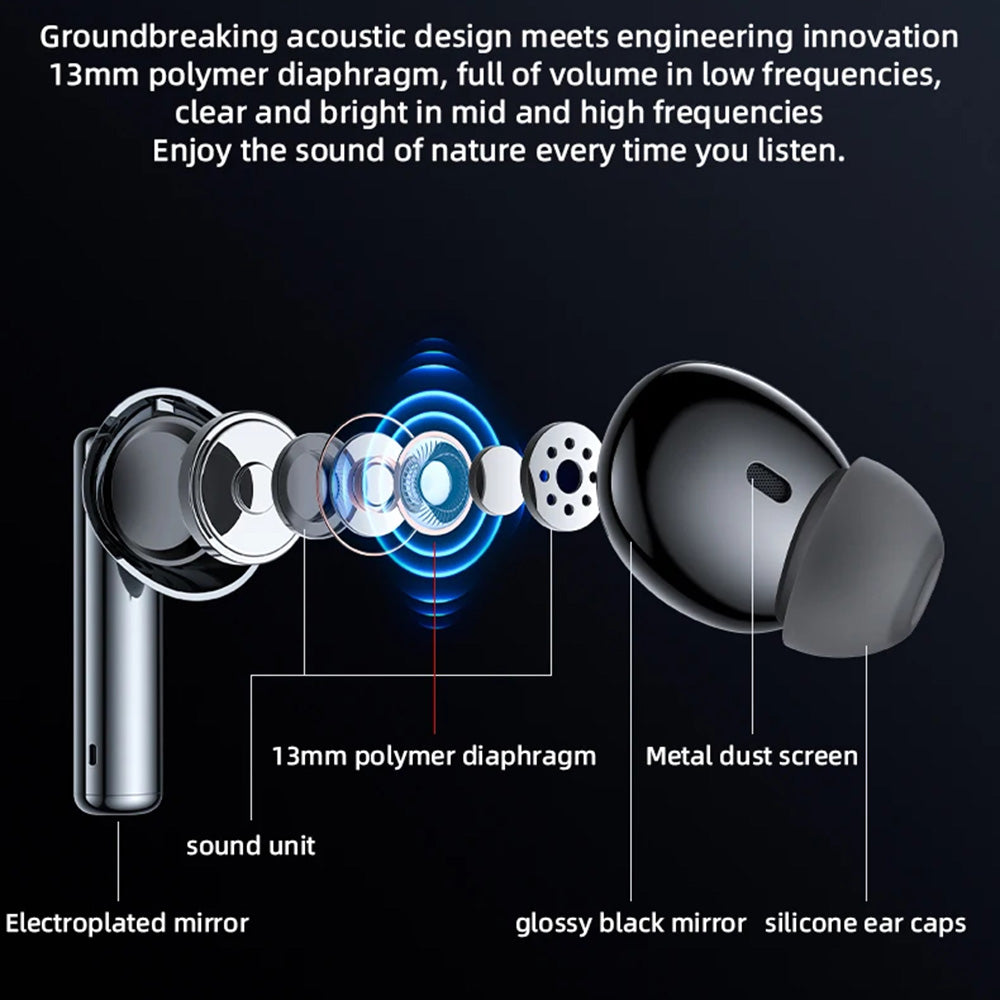 Casti Yesido (TWS23), with Noice Cancelling, Touch Control, Bluetooth V5.3, In-ear Design, 300mAh, Negru