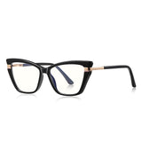 Techsuit Anti-Blue Light Glasses Reflex PC (2271), for Women, Rectangle, TR90&Metal Frame, AC Lens, Negru