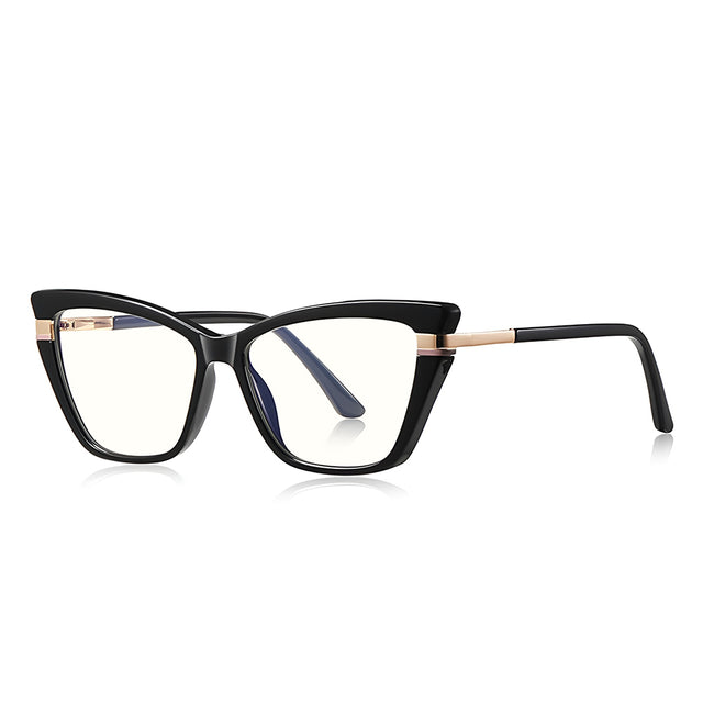 Techsuit Anti-Blue Light Glasses Reflex PC (2271), for Women, Rectangle, TR90&Metal Frame, AC Lens, Negru