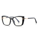Techsuit Anti-Blue Light Glasses Reflex PC (2273), for Women, Oversized, TR90&Metal Frame, AC Lens, Negru