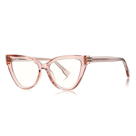 Techsuit Anti-Blue Light Glasses Reflex PC (2279), for Women, Cat Eye, TR90&Metal Frame, AC Lens, Transparent /Brown