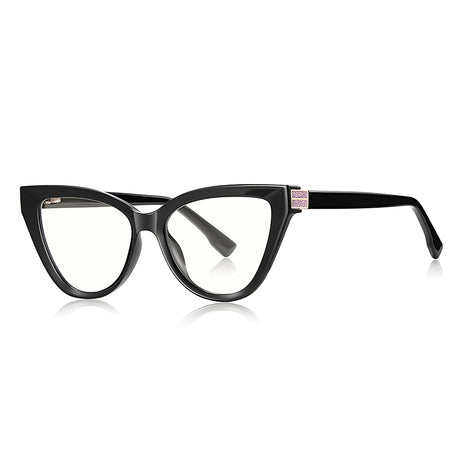 Techsuit Anti-Blue Light Glasses Reflex PC (2279), for Women, Cat Eye, TR90&Metal Frame, AC Lens, Negru