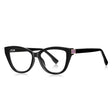 Techsuit Anti-Blue Light Glasses Reflex PC (2276), for Women, Cat Eye, TR90&PC Frame, AC Lens, Negru