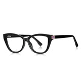Techsuit Anti-Blue Light Glasses Reflex PC (2276), for Women, Cat Eye, TR90&PC Frame, AC Lens, Negru