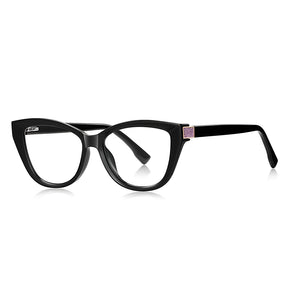 Techsuit Anti-Blue Light Glasses Reflex PC (2276), for Women, Cat Eye, TR90&PC Frame, AC Lens, Negru