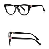 Techsuit Anti-Blue Light Glasses Reflex PC (2276), for Women, Cat Eye, TR90&PC Frame, AC Lens, Negru