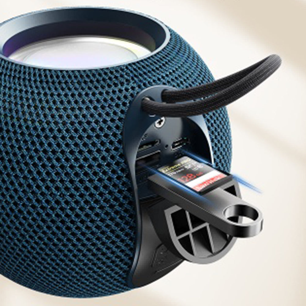 Casti Yesido Wireless Speaker (YSW13), Bluetooth 5.1, RGB Lights, Portable, Surround Sound, TF, USB, DC5V, 1200mAh, 5W, Albastru