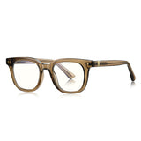 Techsuit Anti-Blue Light Glasses Reflex PC (2229), for Men, Round, TR90&Metal Frame, AC Lens, Transparent /Brown