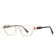 Techsuit Anti-Blue Light Glasses Reflex PC (3162), for Women, Rectangle, Metal Frame, AC Lens, Auriu