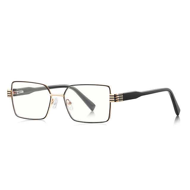 Techsuit Anti-Blue Light Glasses Reflex PC (3160), for Women, Rectangle, Metal Frame, AC Lens, Negru