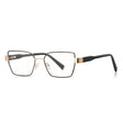 Techsuit Anti-Blue Light Glasses Reflex PC (3169), for Women, Hexagonal, Metal Frame, AC Lens, Negru