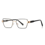 Techsuit Anti-Blue Light Glasses Reflex PC (3169), for Women, Hexagonal, Metal Frame, AC Lens, Negru