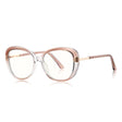 Techsuit Anti-Blue Light Glasses Reflex PC (2265), for Women, Butterfly, TR90&Metal Frame, AC Lens, Transparent /Brown