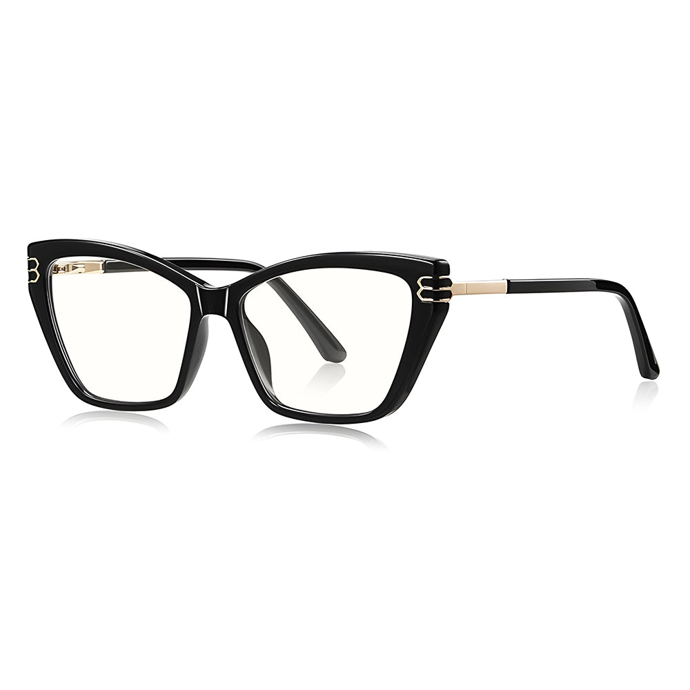 Techsuit Anti-Blue Light Glasses Reflex PC (2262), for Women, Rectangle, TR90&Metal Frame, AC Lens, Negru