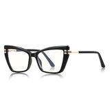 Techsuit Anti-Blue Light Glasses Reflex PC (2263), for Women, Rectangle, TR90&Metal Frame, AC Lens, Negru