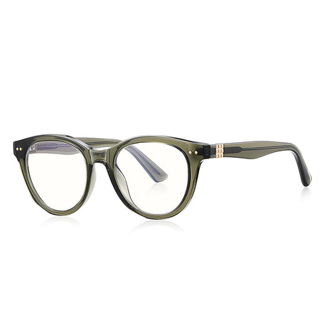 Techsuit Anti-Blue Light Glasses Reflex PC (2231), Round, TR90&Metal Frame, AC Lens, Transparent /Green