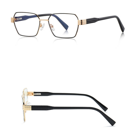 Techsuit Anti-Blue Light Glasses Reflex PC (3161), for Women, Rectangle, Metal Frame, AC Lens, Negru